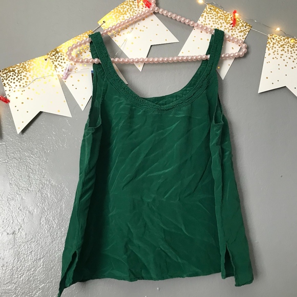 Madewell Tops - madewell broadway and broom silk emerald tank sz m